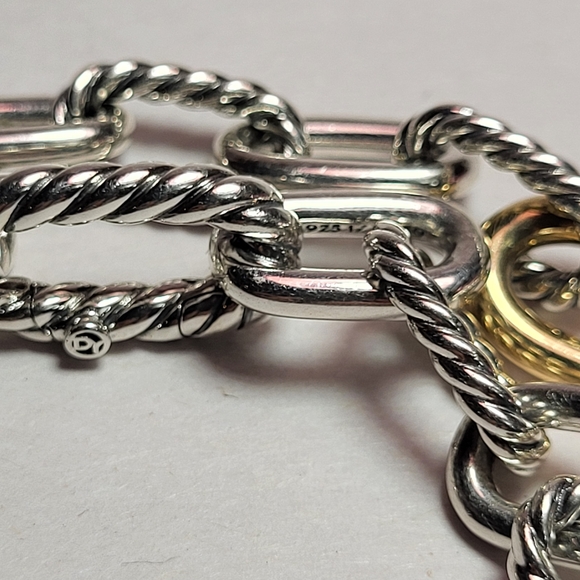 DY Madison Chain Sterling Silver and Gold Bracelet. #109 - Picture 7 of 14